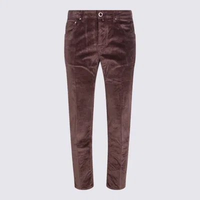 JACOB COHEN DARK RED COTTON CARROT SCOTT PANTS