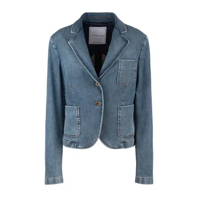 Jacob Cohen Denim Blazer In Blue