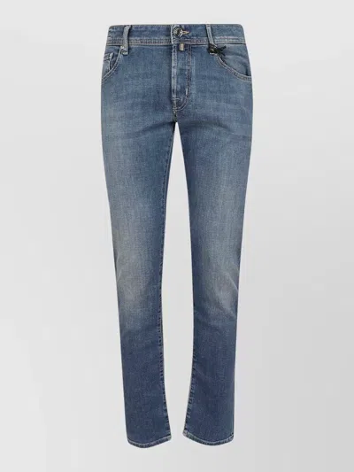 Jacob Cohen Denim Five Pocket Slim Fit Trousers In Blue