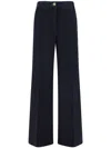 Jacob Cohen Wide-leg Cotton Trousers With Pockets And Belt Loops In Blue