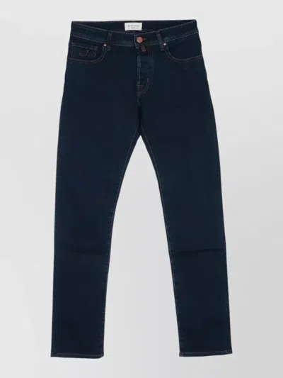 Jacob Cohen Logo-embroidered Slim-fit Jeans In Blue