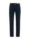 Jacob Cohen Mid-rise Denim Trousers With Side And Back Pockets In Blue