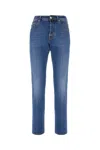 Jacob Cohen Stitched Denim Trousers Featuring Belt Loops In Blue