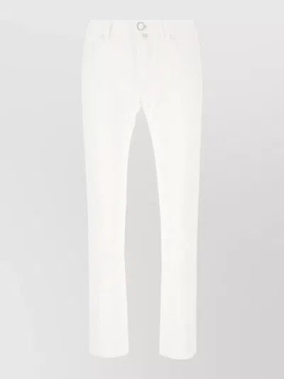Jacob Cohen Denim Jeans Mid Rise Belt Loop Design In White