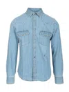 Jacob Cohen Button-down Collar Long Sleeve Denim Shirt In Blue