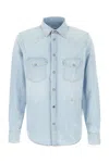 Jacob Cohen Denim Shirt With Button Cuffs And Collar In Light Blue