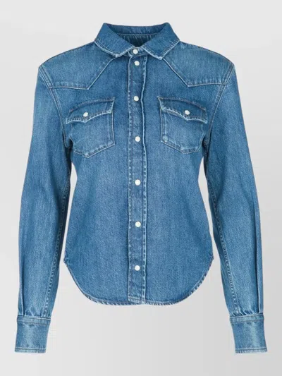 Jacob Cohen Denim Shirt Long Sleeves Chest Pockets In Blue