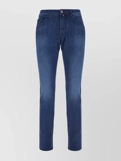 Jacob Cohen Denim Trousers Belt Loops Faded Effect In Blue