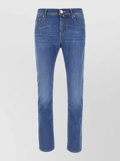 Jacob Cohen Denim Trousers Belt Loops Five Pocket In Blue