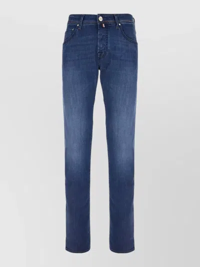 Jacob Cohen Denim Trousers Belt Loops Five Pocket Design In Blue
