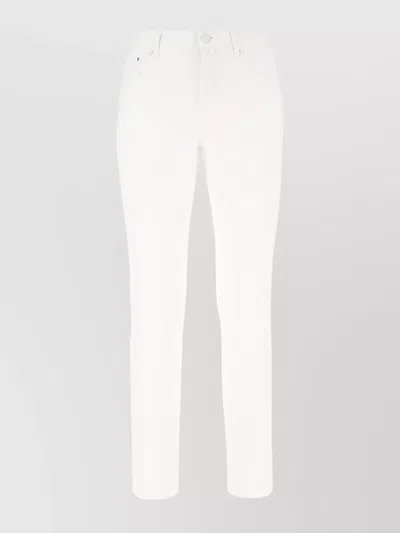 Jacob Cohen Denim Trousers With Back Pockets And Belt Loops In White