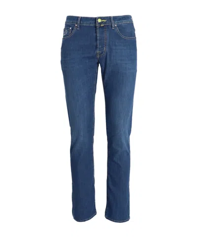 Jacob Cohen Denim Trousers With Belt Loops In Blue