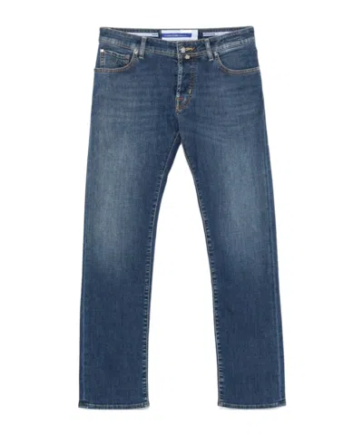 Jacob Cohen Denim Trousers With Belt Loops In Blue