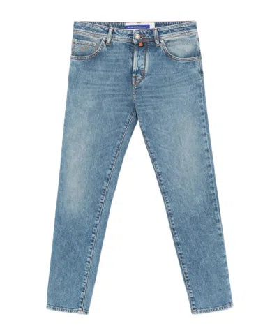 Jacob Cohen Denim Trousers With Belt Loops In Blue