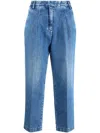 Jacob Cohen Diane Cropped Trousers In Blue