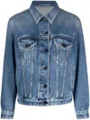 Jacob Cohen Distressed Denim Trucker Jacket In Blue
