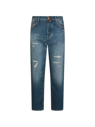 Jacob Cohen Distressed-finish Jeans In Blue