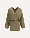 Jacob Cohen Double Wool Cloth Caban Jacket In Green