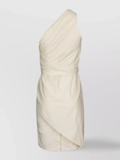 Jacob Cohen Draped One-shoulder Wrap Dress In White