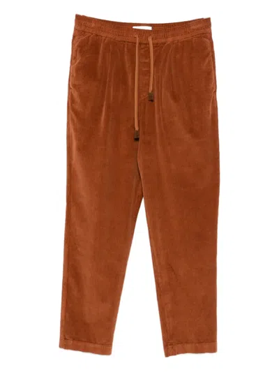 Jacob Cohen Drawstring Corduroy Trousers In Brown