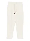 Jacob Cohen Drawstring Cotton Trousers In White