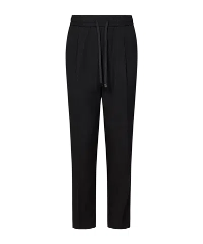 Jacob Cohen Drawstring Logo Patch Chinos In Black