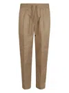 Jacob Cohen Camel Brown Low Carrot Fit Pants With Ruffled Details In Brown