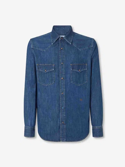 Jacob Cohen Buttoned Denim Shirt In Blue
