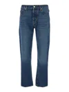 Jacob Cohen Edo Blue Five-pocket Jeans With Logo Patch On The Back In Denim Man In Blue