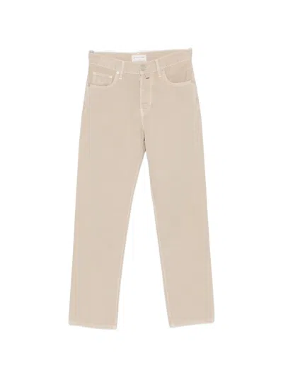 Jacob Cohen Edo Logo-embroidered Jeans In Neutral