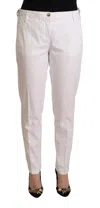 Jacob Cohen White Mid Waist Tapered Birgitte Pants In Pink