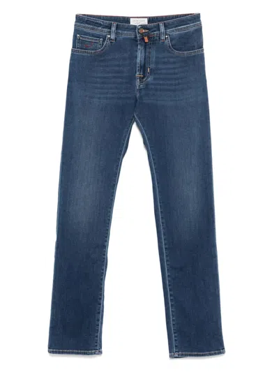 Jacob Cohen Embroidered Detail Jeans In Blue