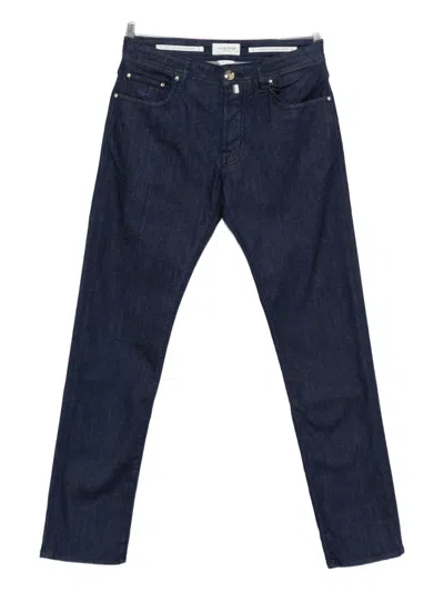 Jacob Cohen Embroidered Detail Slim-fit Jeans In Blue