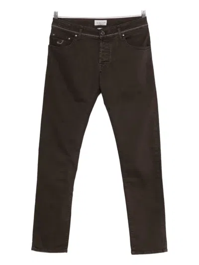 Jacob Cohen Embroidered-detail Trousers In Gray