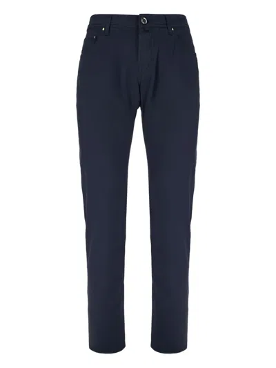 Jacob Cohen Embroidered-pocket Trousers In Blue