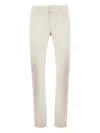 Jacob Cohen Stretch Cotton Blend Pants With Belt Loops In Gray