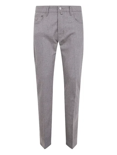 JACOB COHEN EMBROIDERED-POCKET WOOL TROUSERS