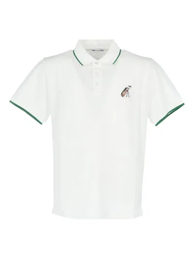 Jacob Cohen Embroidered Polo Shirt In White
