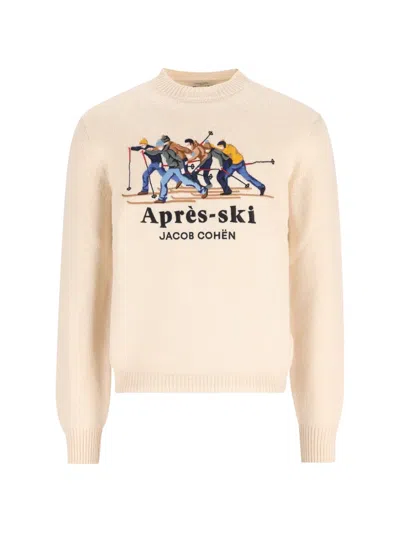 Jacob Cohen Embroidered Sweater In Neutral