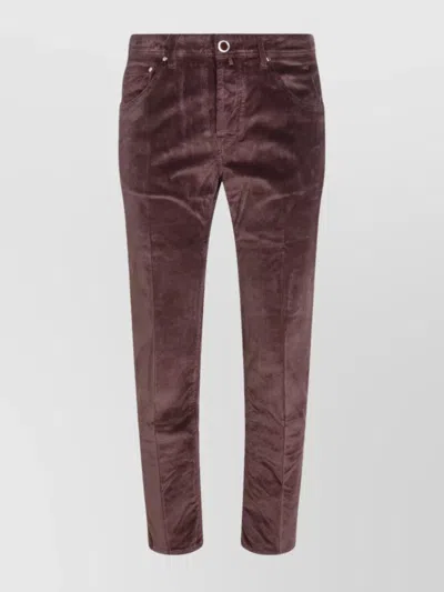 Jacob Cohen Everyday Trousers With Pockets And Rivets In Brown