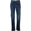 Jacob Cohen Exclusive Indigo Straight Leg Jeans With Bandana Detail In Blue