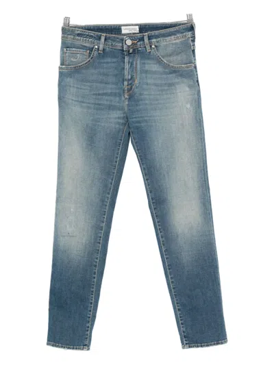 Jacob Cohen Faded Distressed Jeans In Blue