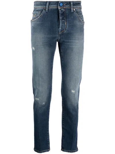 Jacob Cohen Faded Straight-leg Denim Jeans In Blue
