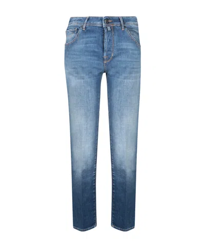 Jacob Cohen Faded Straight-leg Jeans In Blue