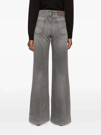 Jacob Cohen Faded Wide-leg Jeans In Gray