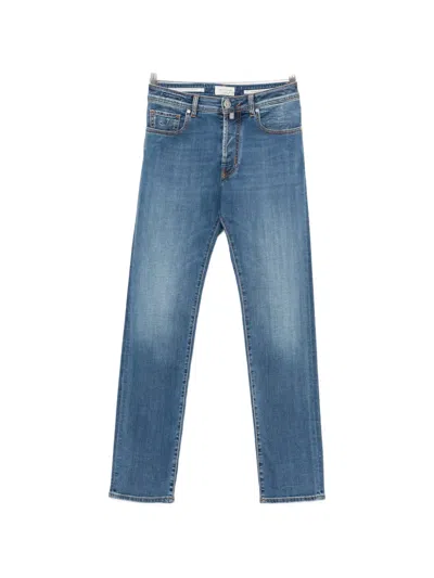Jacob Cohen Straight Leg Mid Rise Denim Jeans In Multi