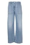 Jacob Cohen Fatigue Fit Lily Wide-leg Cropped Jeans In Blue