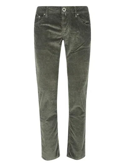 Jacob Cohen Five-pocket Corduroy Trousers In Green