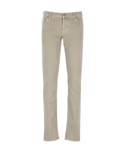 Jacob Cohen Five-pocket Cotton Straight-leg Trousers In Nude