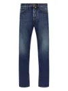 Jacob Cohen Belt Loops Contrast Stitching Faded Jeans In Blue